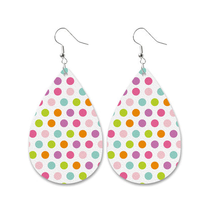 Easter Bunny Leather Earrings with Leopard Print, Checkered Pattern, and Carrot Design