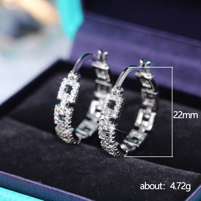 Zirconia Hoop Earrings