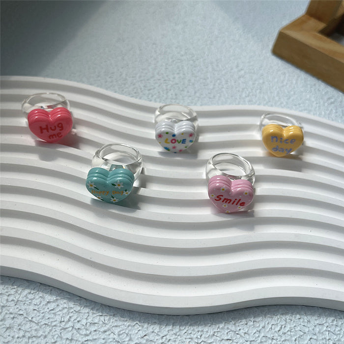 Fun macaron love resin ring