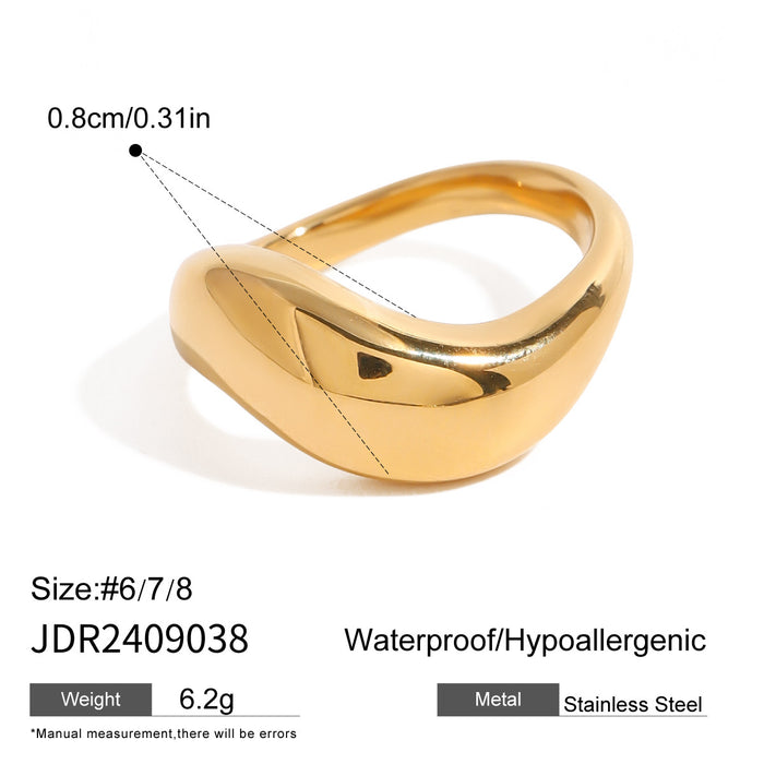 18k gold stainless steel exaggerated ring