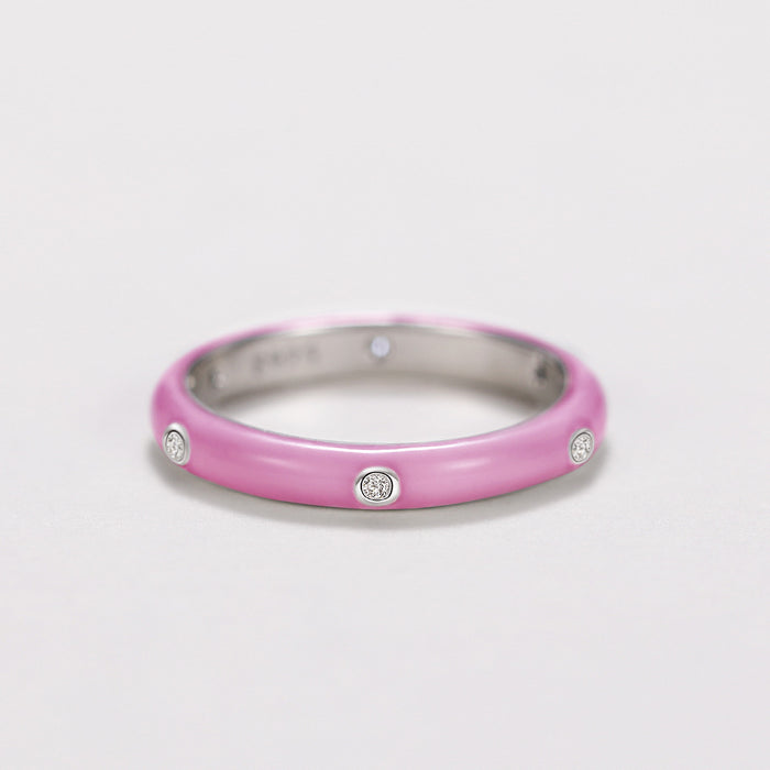 Anillo de gota de aceite de color arcoíris, anillo de circón minimalista y versátil