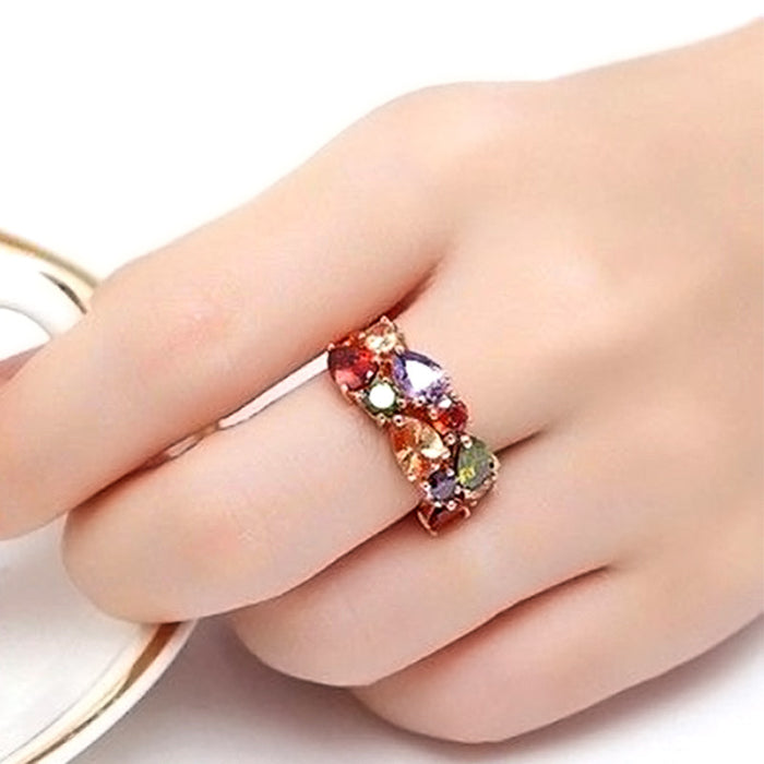 Colored zircon ring Mona Lisa style colored diamond ring