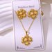 Wholesale 304 stainless steel hydraulic gold-plated earrings and necklace sets - wallojewerly 