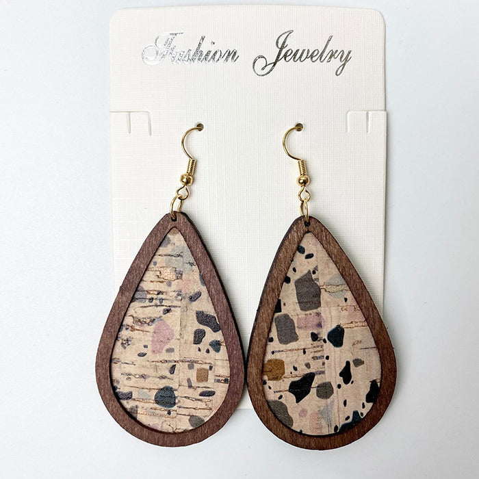 Flower wooden earrings