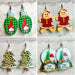 Rainbow Acrylic Christmas Tree Christmas Gingerbread Man Earrings