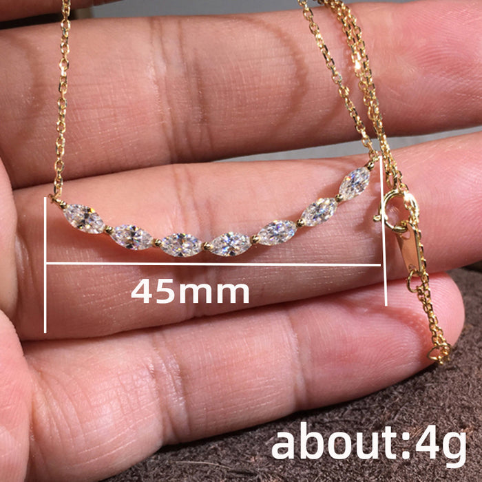 Micro-inlaid zircon and diamond pendant gentle style women's necklace