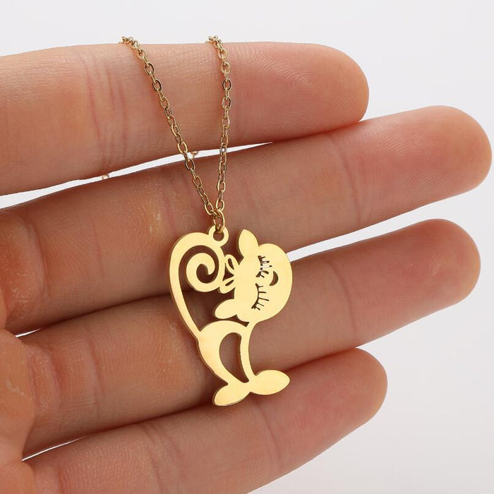 Eyelash cat mushroom balloon pendant necklace, Christmas tree elephant fashion clavicle chain wholesale