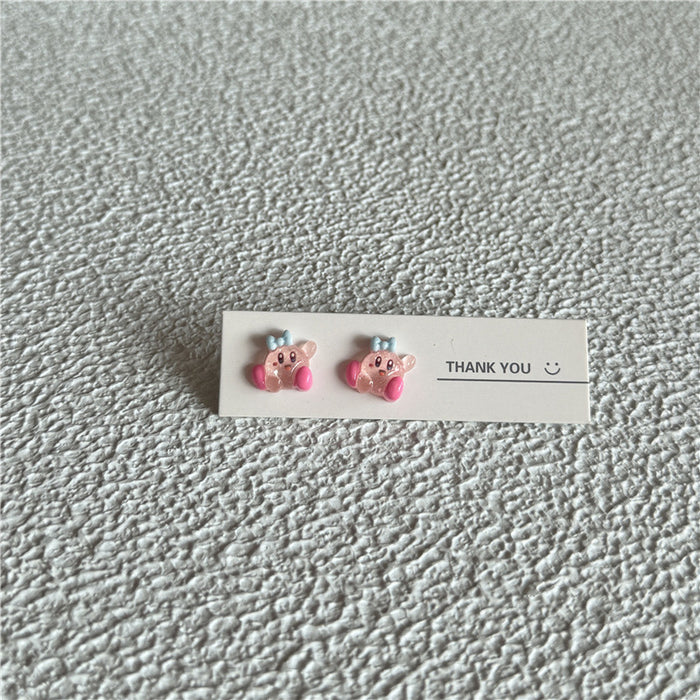 Japanese and Korean cute earrings | 925 silver needle creative cartoon style ear clip earrings