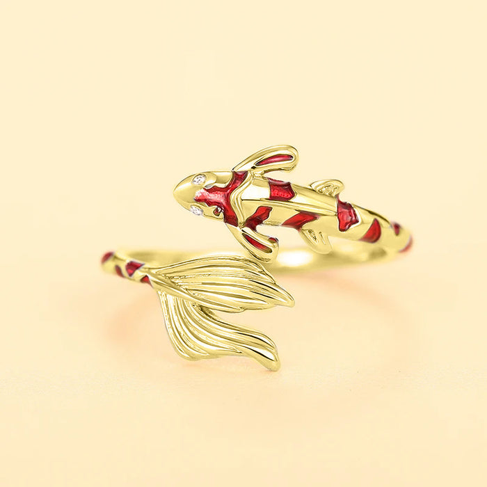 Women's Koi Open Adjustable Personalized Ring