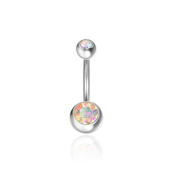 Stainless steel diamond zircon belly button nail piercing jewelry