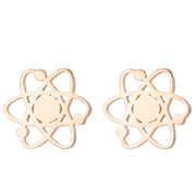 Molecular cutout stainless steel earrings - wallojewerly 