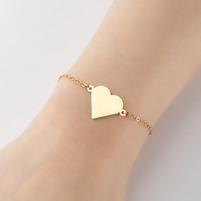 Hollow geometric love pendant bracelet, simple fashion jewelry wholesale