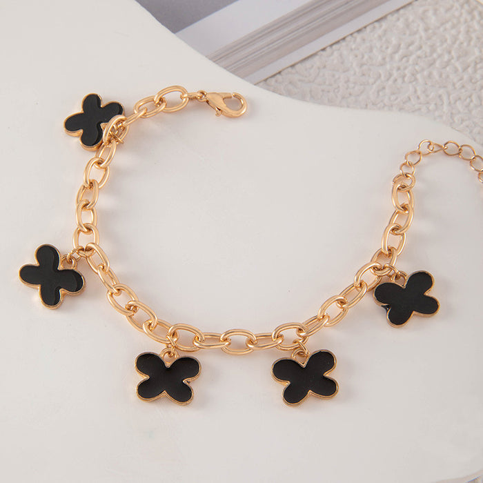 Clover Charm Bracelet Set - Five-Piece Simple Women’s Jewelry