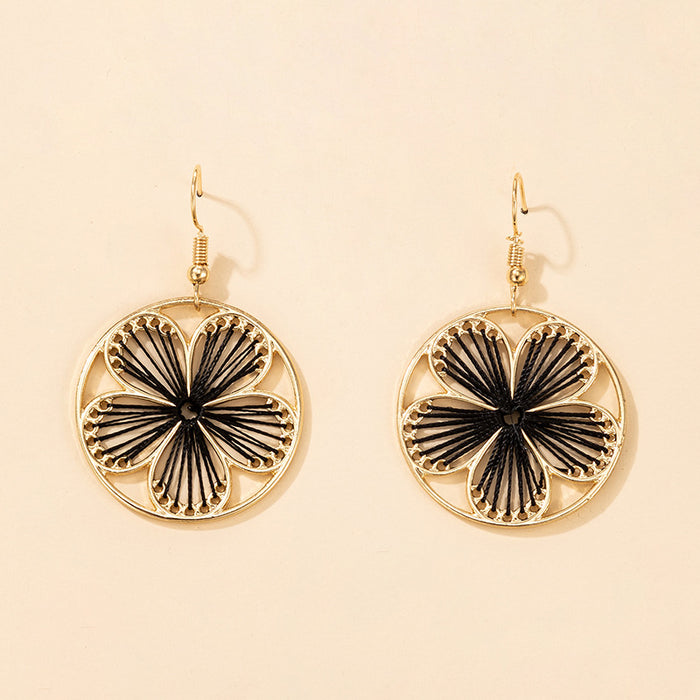 Handwoven Daisy Flower Bohemian Earrings