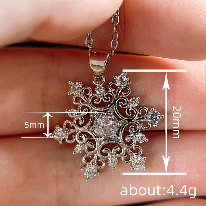 Snowflake Texture Christmas Necklace