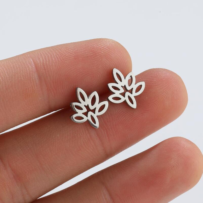 Maple Leaf Stainless Steel Stud Earrings - Simple and Stylish Nature Jewelry