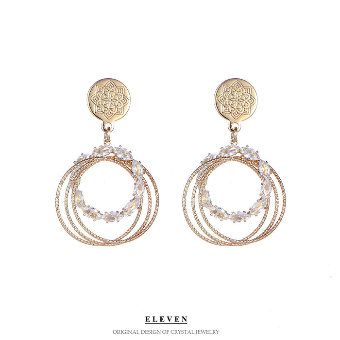 Delicate Circle Zircon Earrings - Sparkling Studs for a High-End Look