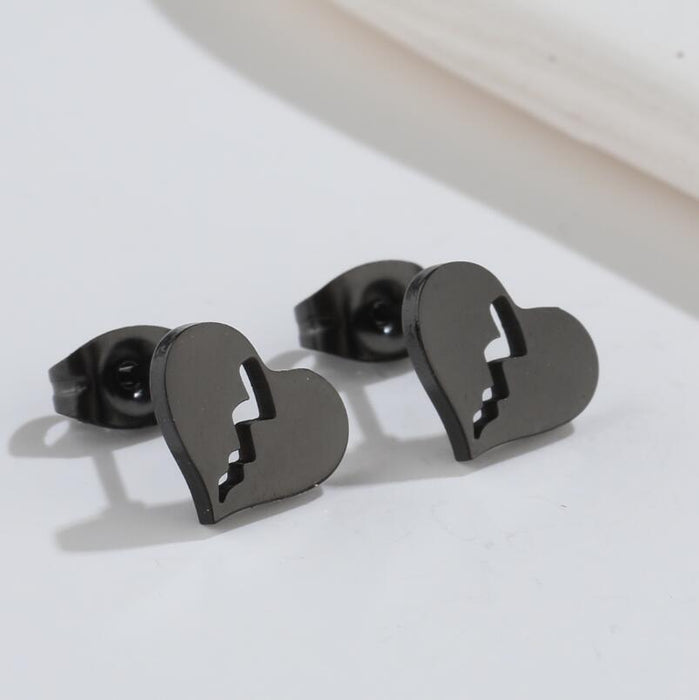 Pendientes de acero inoxidable con forma de corazón de estilo francés: joyas sencillas y elegantes para cualquier ocasión