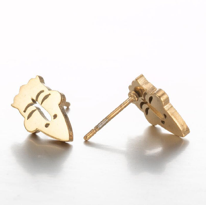 Vintage Long Nose Face Stainless Steel Earrings - Stylish Cartoon Jewelry for Women
