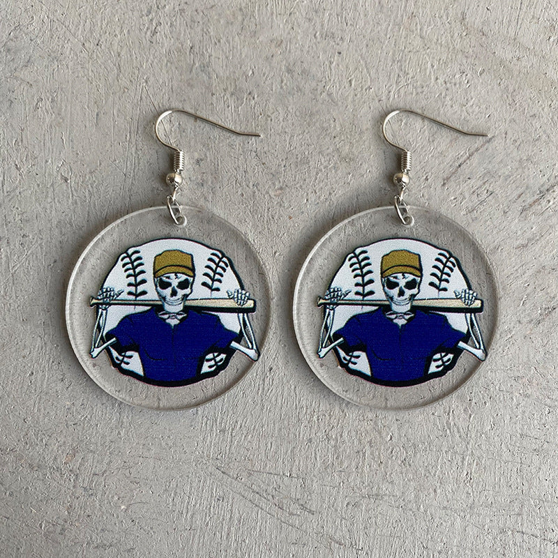 Acrylic sports earrings - wallojewerly 