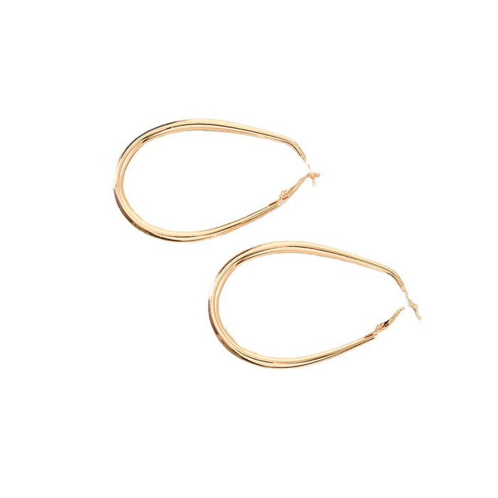 Plain hoop earrings twisted exaggerated earrings