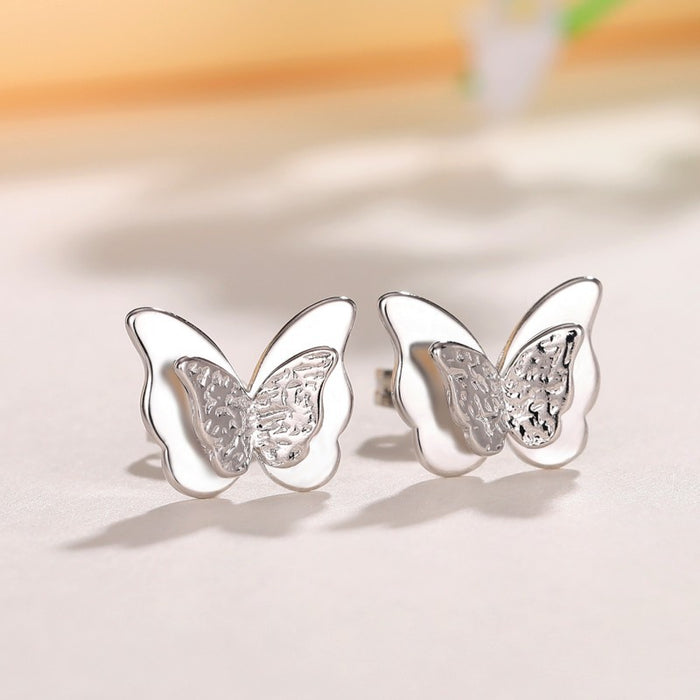 Pendientes de mariposa tridimensionales para mujer, lindos pendientes dulces de temperamento japonés y coreano