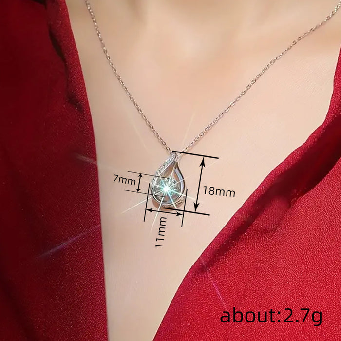 Hollow Geometric Teardrop Pendant Necklace