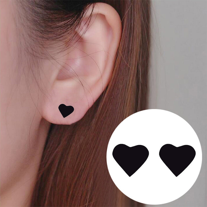 Love heart earrings, retro geometric simple cute sweet daily simple ins style earrings hip-hop earrings