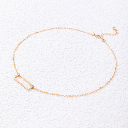 Geometric Chain Necklace - Minimalist Hip-Hop Style with Simple Line Design