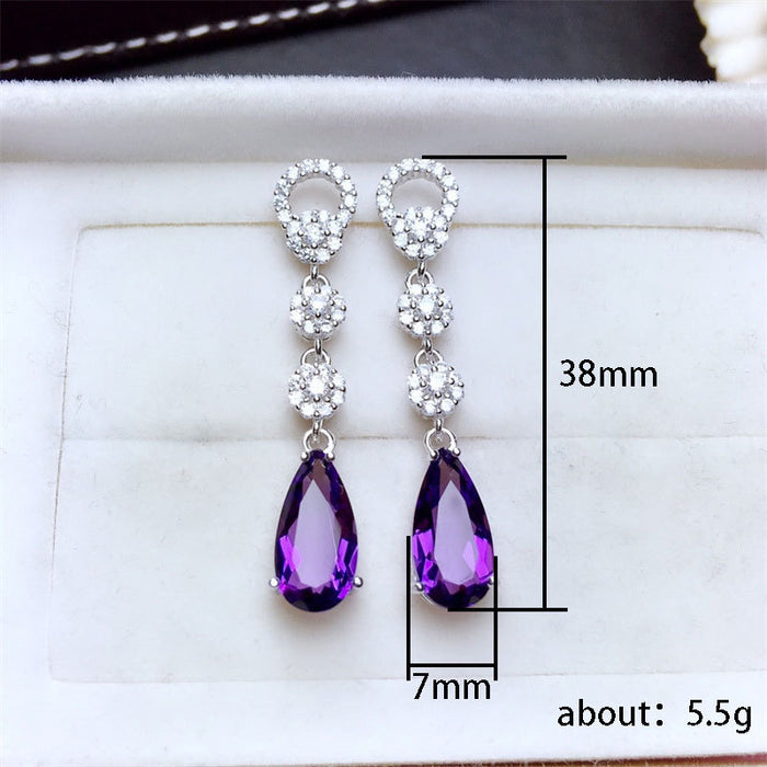 Amethyst and zircon earrings