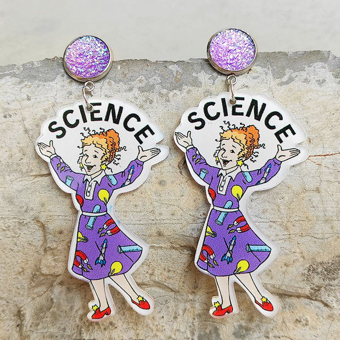 Shiny Teachers' Day Acrylic Earrings