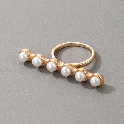 Simple pearl horizontal single ring