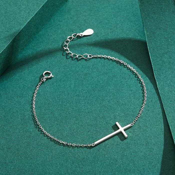 S925 Silver Cross Bracelet