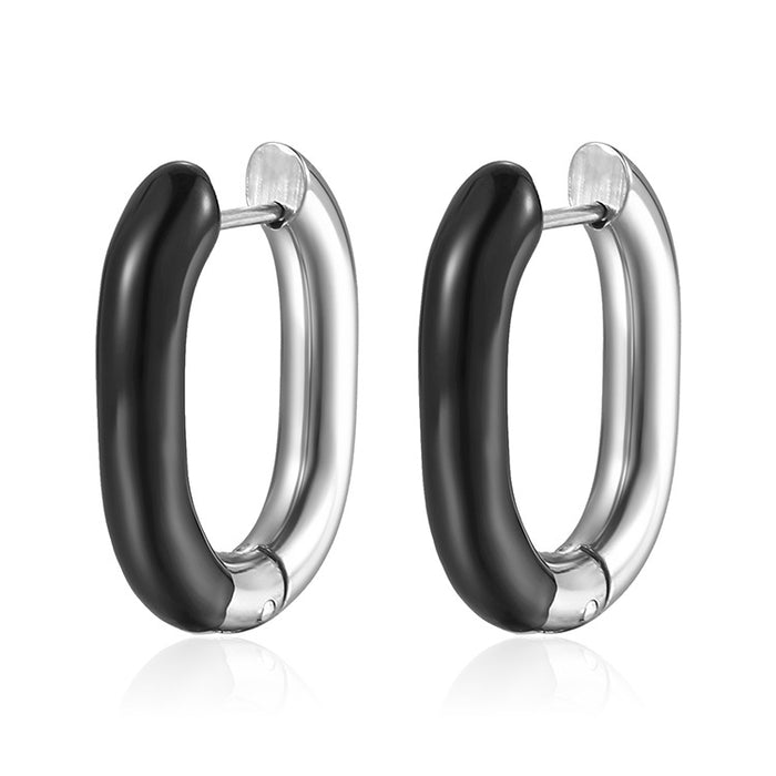 U-shaped earrings geometric titanium steel simple earrings