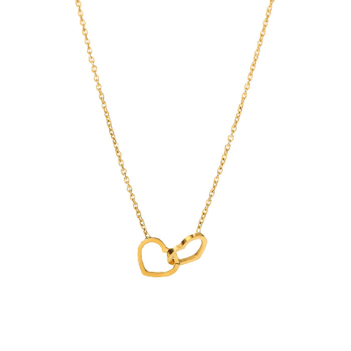 18K Gold-Plated Stainless Steel Crescent Moon Pendant Necklace - Women's Fashion Jewelry