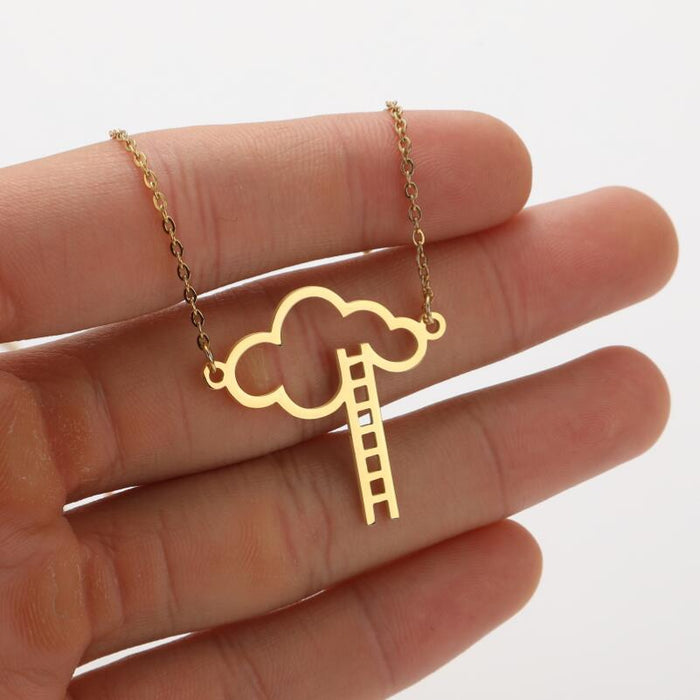 Cloud and Ladder Pendant Necklace - Unique and Stylish Jewelry for Women