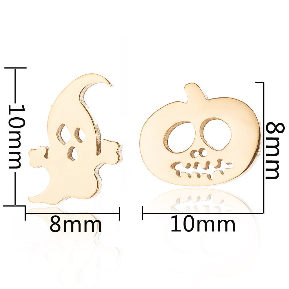 Halloween pumpkin skull earrings, European and American cross-border simple fashion ghost spider web earrings wholesale