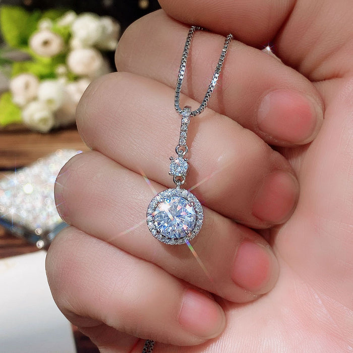 Collar de mujer con colgante de circonita y diamante de estilo coreano para el día de San Valentín