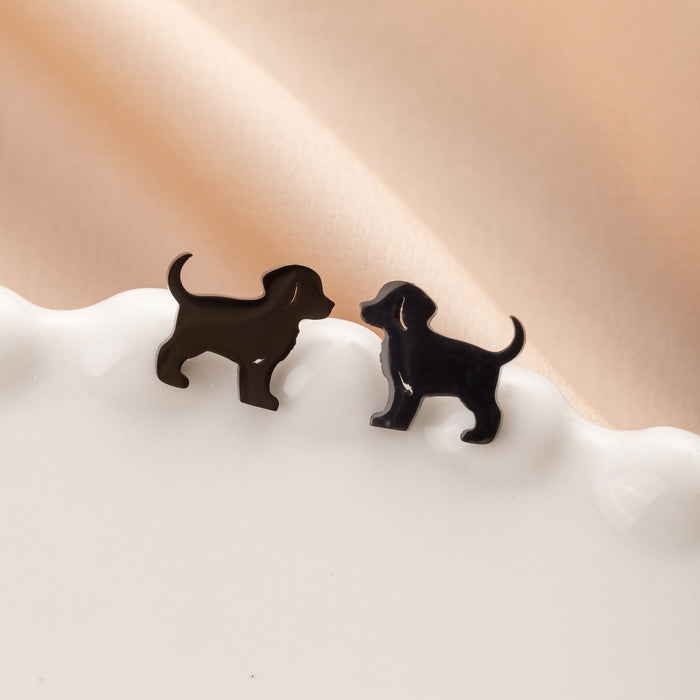 Pendientes asimétricos de acero inoxidable con forma de gato y perro: joyas de animales adorables y divertidas