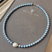 Wholesale Baroque-Shaped Freshwater Pearl Blue Swarovski Pearl Necklace, Bracelet, and Earring Sets - wallojewerly 