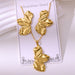 Wholesale 304 stainless steel hydraulic gold-plated earrings and necklace sets - wallojewerly 