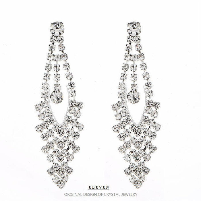 Vintage Zircon Earrings - Luxurious Diamond-Shaped Jewelry for Women