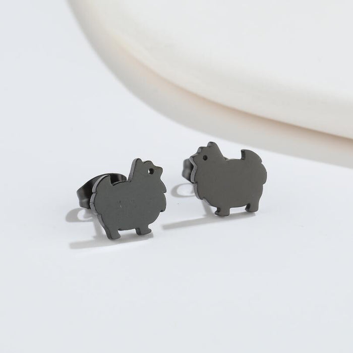 Pendientes de gato y conejo, comercio exterior transfronterizo, nueva moda, simples, lindos, pequeños animales, pendientes, joyería al por mayor