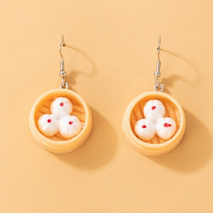 Cartoon Fruit Orange Cookies Fun Food Earrings