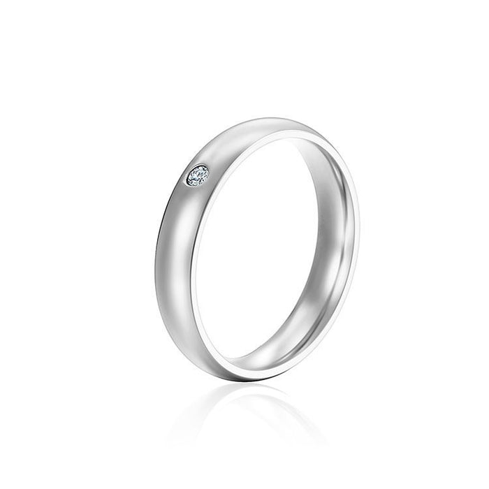 Korean plain couple ring, 3mm smooth titanium steel men's and women's stainless steel jewelry