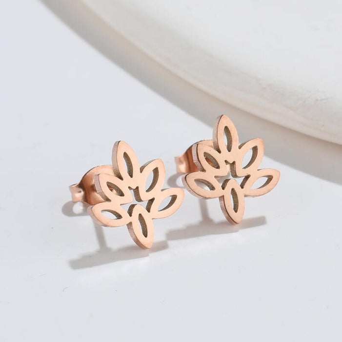 Maple Leaf Stainless Steel Stud Earrings - Simple and Stylish Nature Jewelry