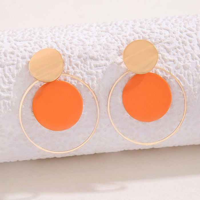 Round earrings set sequin two-piece earrings