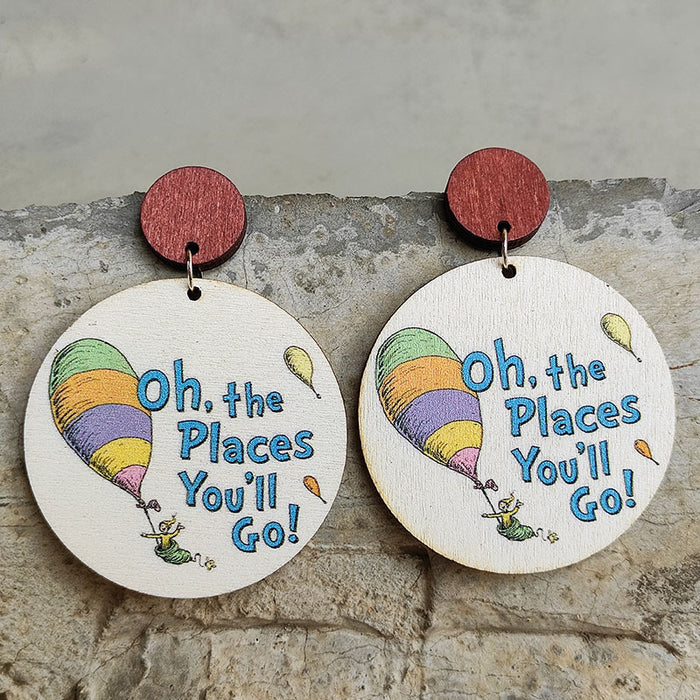 Wooden coconut tree earrings