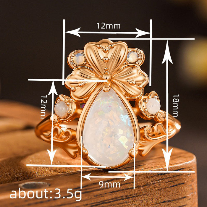 women's shamrock lucky clover ring