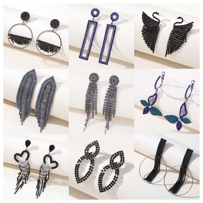 Vintage Long Tassel Earrings - S925 Silver Zircon Butterfly Dangle Earrings for Women - wallojewerly 